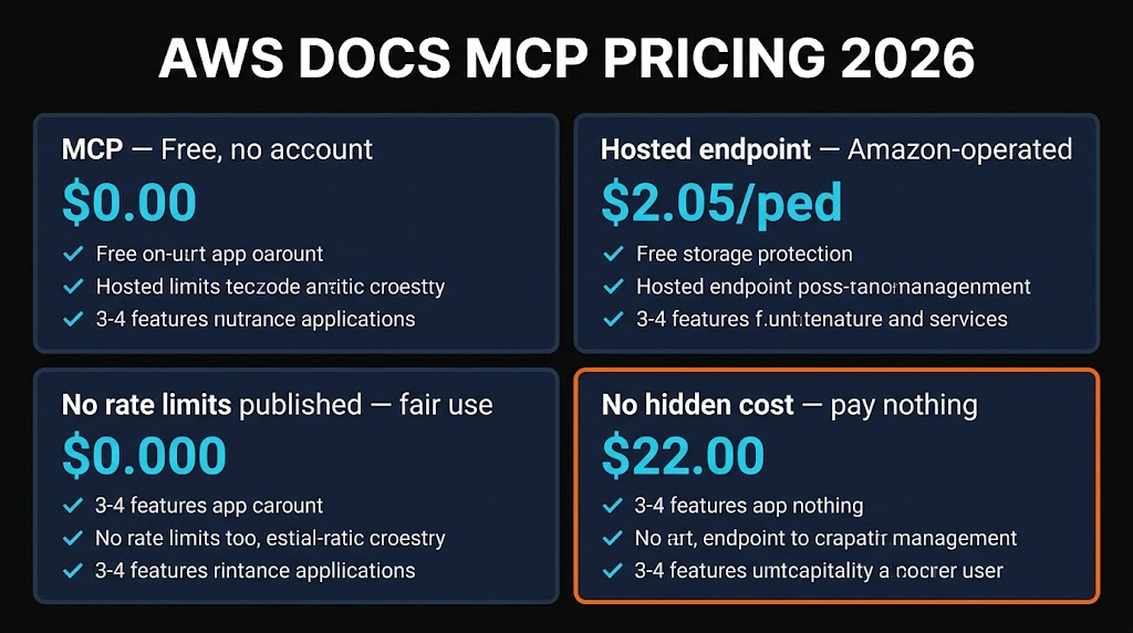 AWS Docs MCP pricing — free, no AWS account required