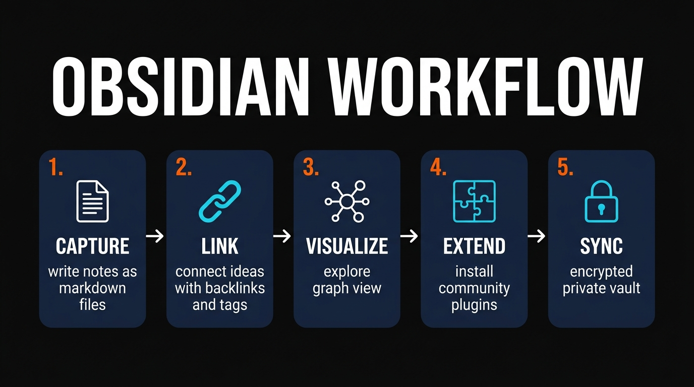 Obsidian workflow infographic
