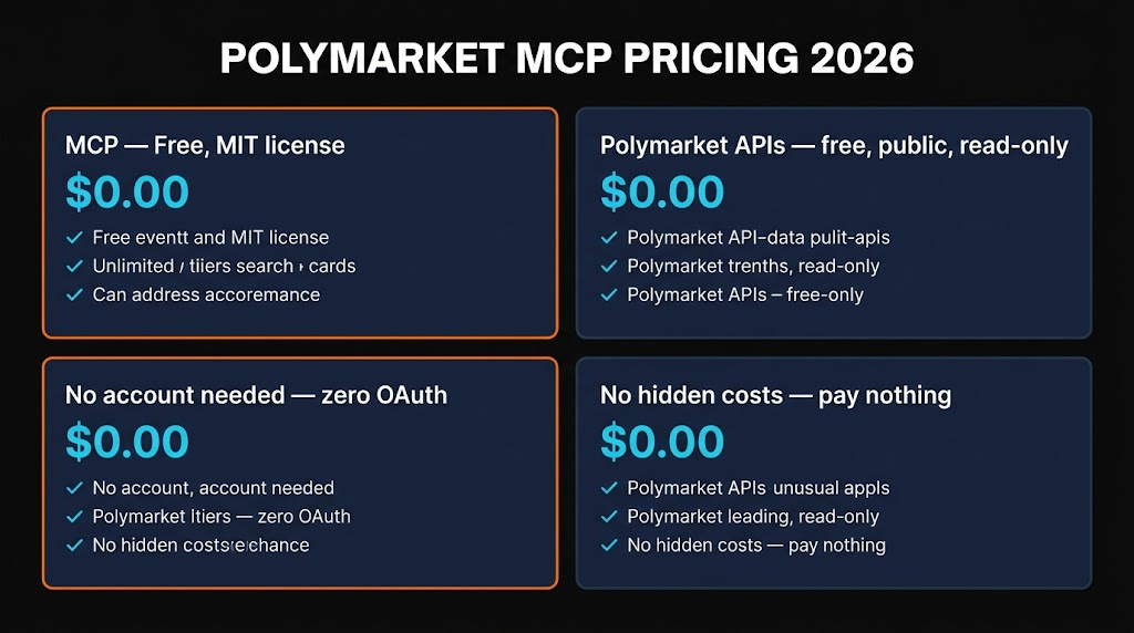 Polymarket MCP pricing — free forever