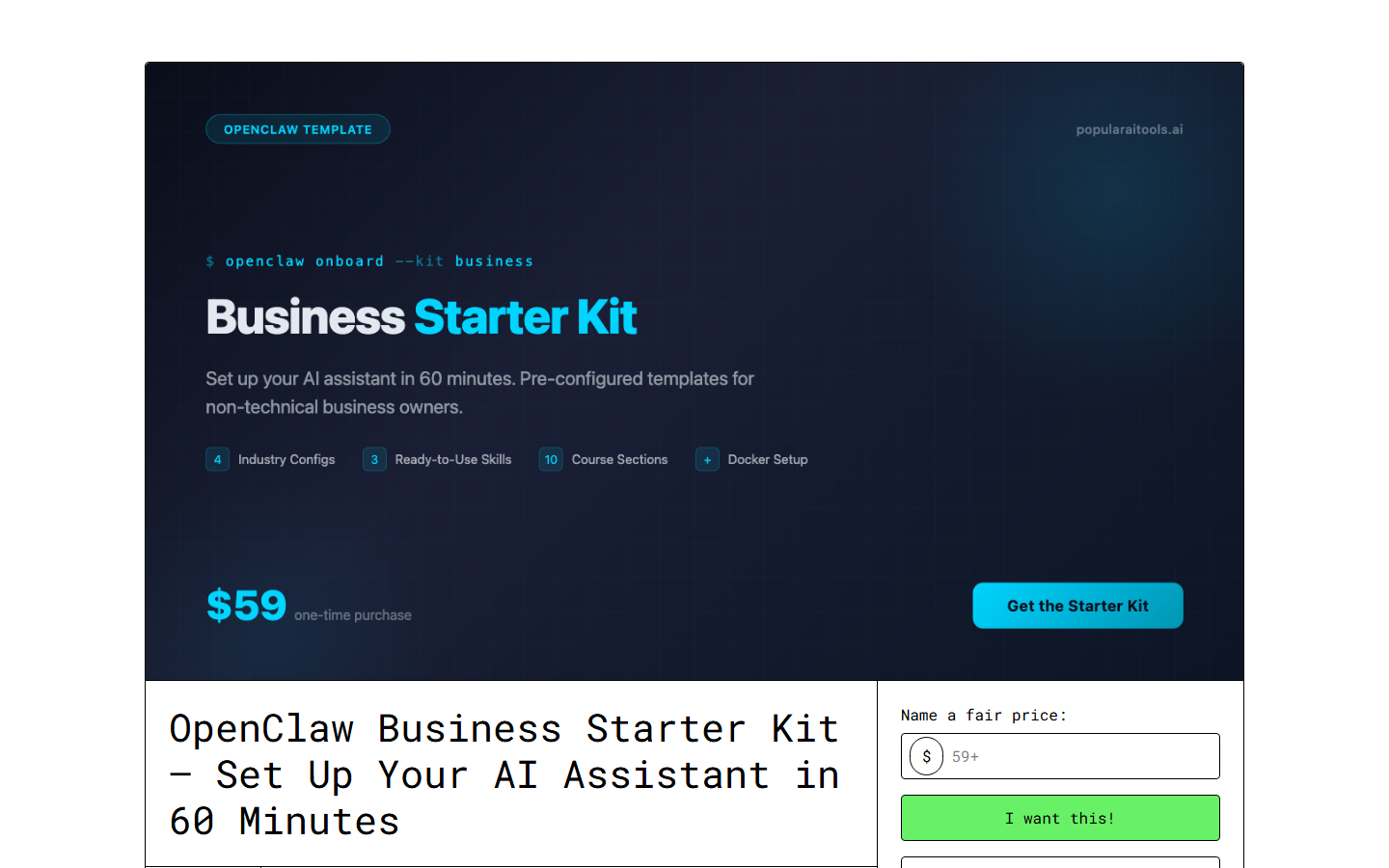 OpenClaw Business Starter Kit — AI Business Kit | Skiln Store